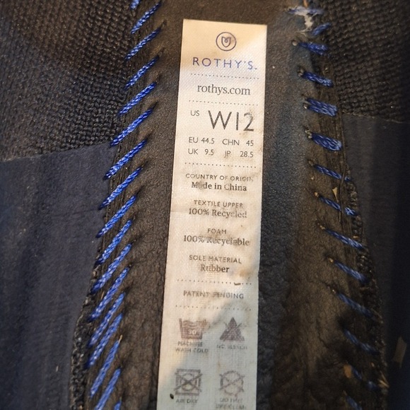 Rothy's Birdseye Round Toe Flats Sz 12 Black White Knit Ballet Shoes Washable - Picture 2 of 8